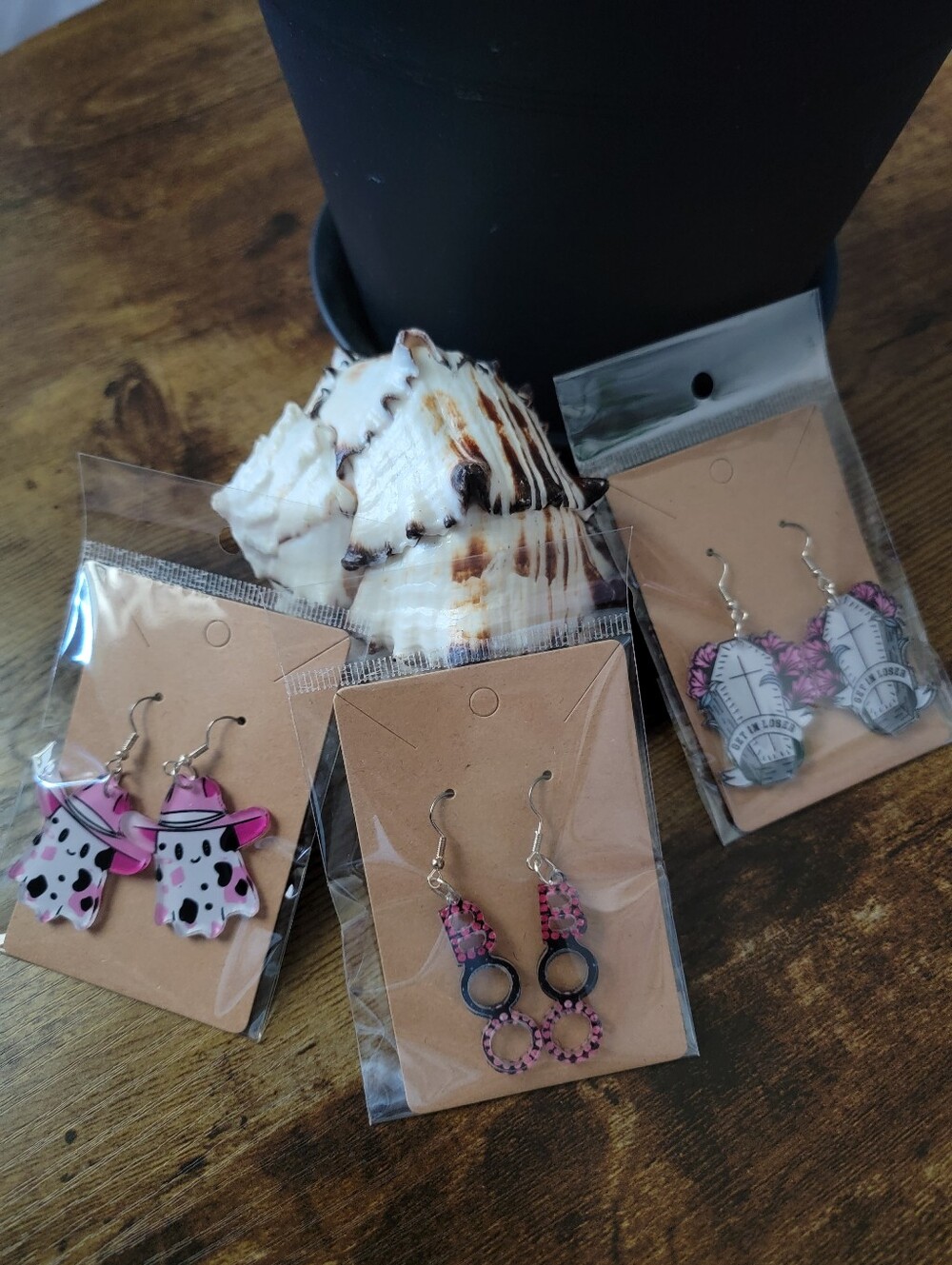 3pcs Earrings Coffin, Boo, Ghost Earrings